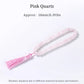 JD 10mm Natural Rose Quartz Bracelet Tassel Pendant 33 Prayer Beads Islamic Muslim Tasbih Allah Mohammed Rosary For Women Men