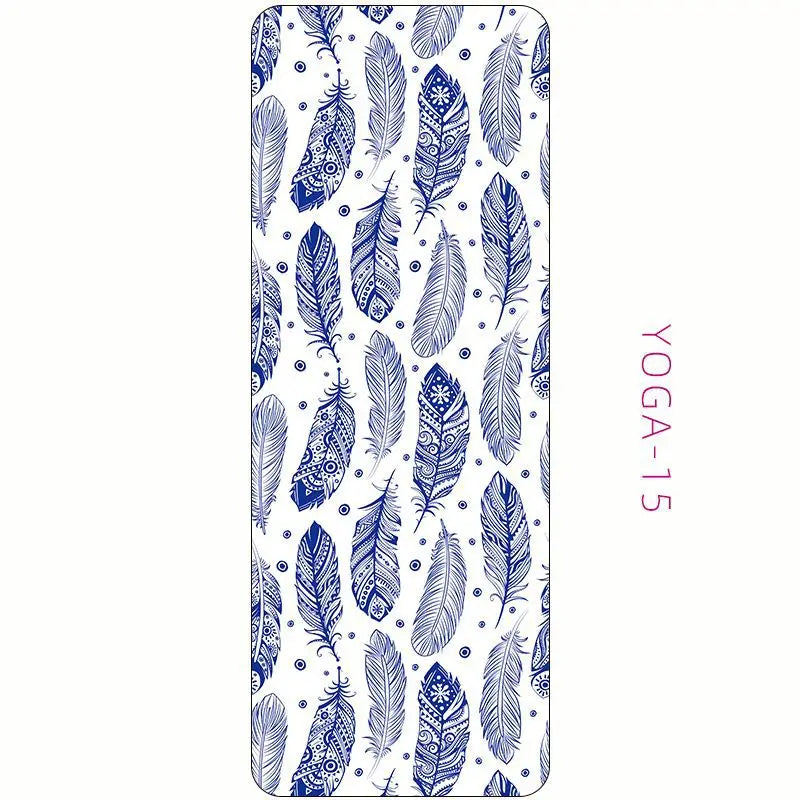 Zen Rhyme 1mm Natural Rubber Suede Yoga Mat Foldable Portable Anti-Slip Drape Gym Meditation Fitness Workout Gymnastics