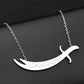 Islamic Imam Ali Zulfiqar Sword Pendant Necklace for Women Men Stainless Steel Gold Color Arabic Muslim Choker Chain Jewelry
