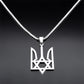 Ukraine National Emblem Pendant Necklace for Women Men Stainless Steel Jewish Star of David Hexagram Ukrainian Jewlery 3211NS02