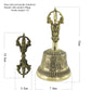 Nepalese Handmade Brass Bell Copper Handheld Gong Five-Pronged Bronze Bell Buddhist Ceremony Handbell for Meditation And Yoga