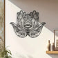 Hamsa Hand Wall Decor Metal Sculpture Evil Eye Spiritual Art Deco Rustproof Home
