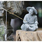 Fish Tank Garden Sitting Fishing Sandstone Vintage Ornament Aquarium Mini Fisherman Statue Asian Zen Decoration  Home Decor
