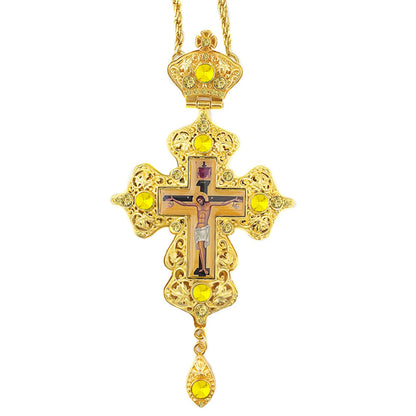 Orthodox Cross Pendant with Chain Orthodox Jesus Pendant Priest Blessing Cross Pendant Gift for Believers Baptism Worship