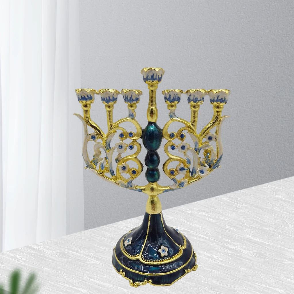 Hanukkah Star Menorah David Candelabra Candle Candlestick Holder Hand Paited Home Decoration Party Festival Candleholder Gifts