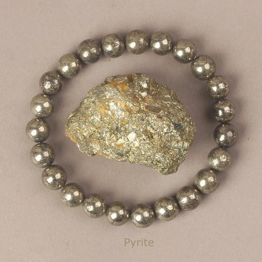 6/8MM Natural Pyrite Stone Bracelet for Men Promoting Blood Circulation Healing Energy Meditation Women Bracelets Jewelry Gifts