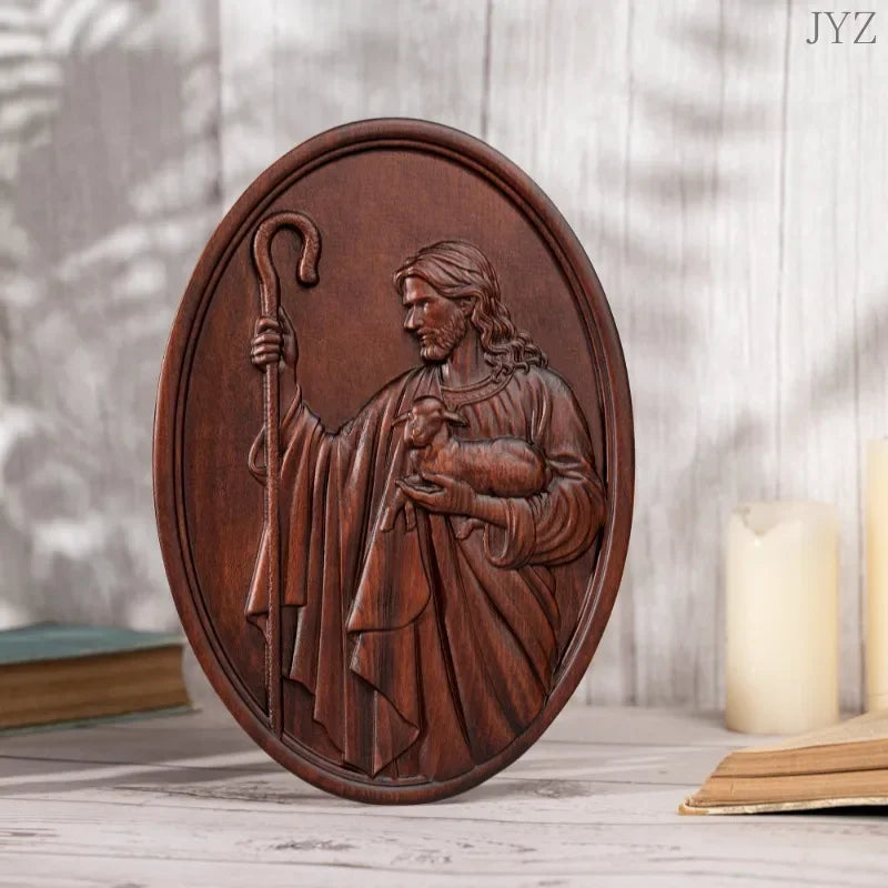 Catholic Religious Jesus Shepherd Wall Decor Mural Icon Figure Holy Statues