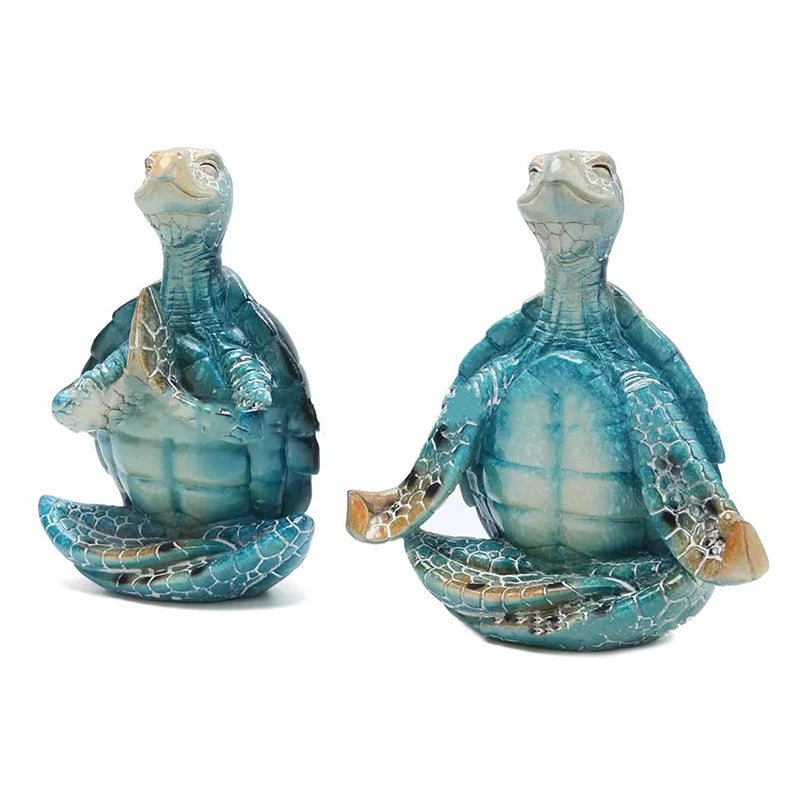 Sea Turtle Figurine Peacefulness Meditating Sea Turtle Statue Decorations for Buddha Zen Yoga Frog Garden Statue Ornament For