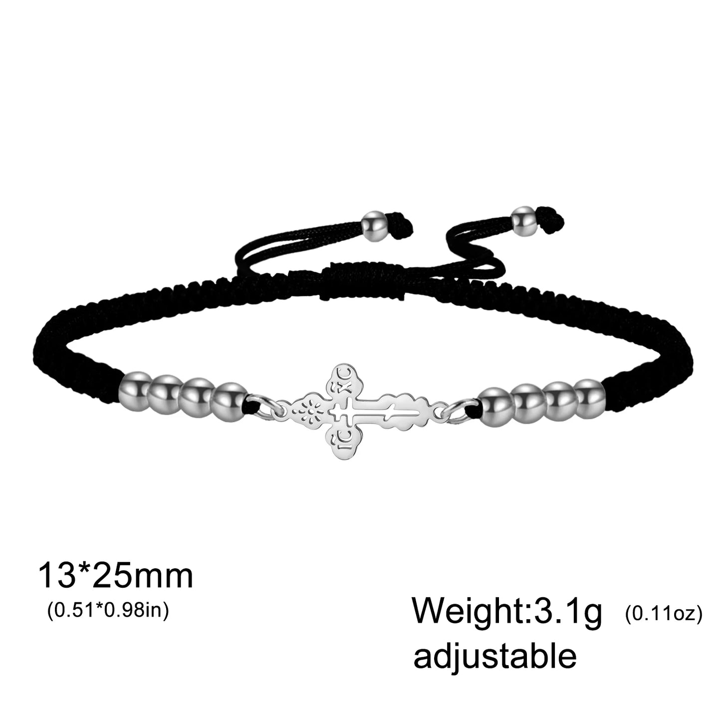 Dawapara Orthodox Bracelet for Women Men Vintage Faith Charm Bracelet Spiritual Gift Stainless Steel Religious Christian Jewelry