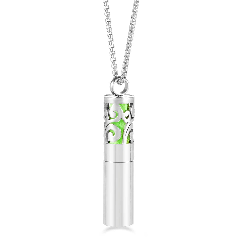 Twelve Constellations Aromatherapy Essential Oil Pendant Lockets Perfume Storage Diffuser Necklace 316L Stainless Steel Jewelry