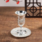 Silver Plated Kiddush Cup Nickel Plated Wine Cup with Saucer Jewish Shabbos Goblet Passover for Havdalah Passover Gift