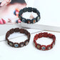 U6XE Wooden Rosary Jesus Bracelet Elastic Coloured Beads Catholic Bangle Religious Saint Holy Gods Devotion Bracelet