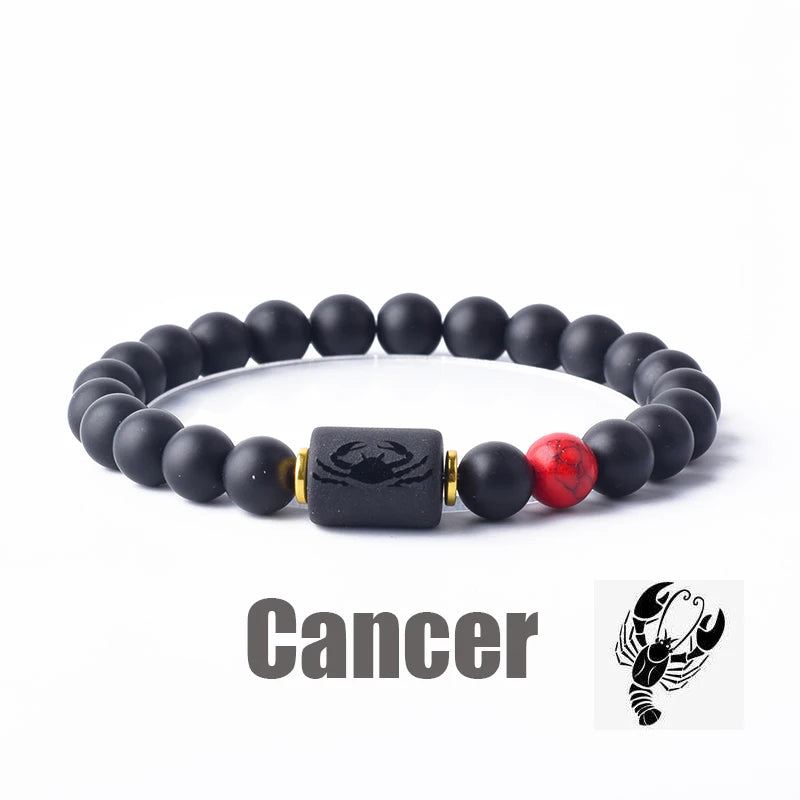 Zodiac Sign Bracelet Homme 12 Constellation Bangles Men Gemini Virgo Leo Libra Bracelet Women Friendship Gift Bracelet on Hand