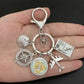 New ideas Earth plane keychain pendant earth compass personality memorial key ring gift for travel lovers