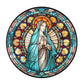 Virgin Mary Suncatcher - Round Acrylic Wall Art, Stained Style Hanging Decor, Ideal for Living Room, Bedroom,Perfect Family Gift