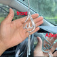 1 piece of droplet shaped metal rhinestone inlaid car ornament, handmade car rearview mirror decoration