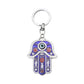 LUCKY EYE Tree Fatima Hamsa Hand Evil Eye Pendant Keychain Silver Color Ring Key Chain Car Keyring for Women Men Jewelry BE29