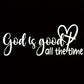 1PC "God Is Good, All The Time" Christian Bible Verse Sticker Elegant Font with Heart Symbol Durable Vinyl Decal for Car Window