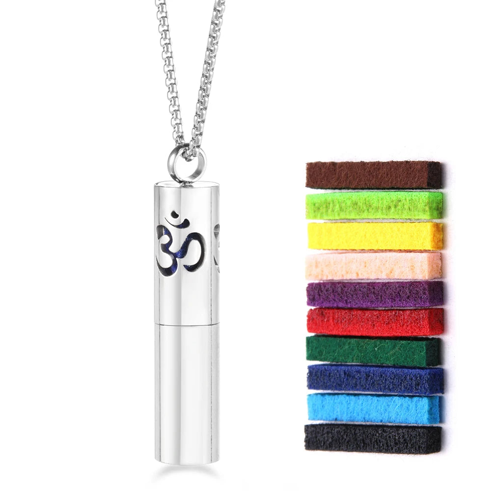 Twelve Constellations Aromatherapy Essential Oil Pendant Lockets Perfume Storage Diffuser Necklace 316L Stainless Steel Jewelry