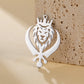 5 pcs Crown Lion King Charms Stainless Steel Sikh Symbol Khanda Pendants for Necklace Keychain Jewelry Making Handmade DIY Gifts