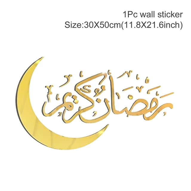Eid Mubarak Wall Stickers Kareem Ramadan Decoration 2025 For Home Islamic Muslim Party Decor Mubarak Ramadan Window Sticker Gift
