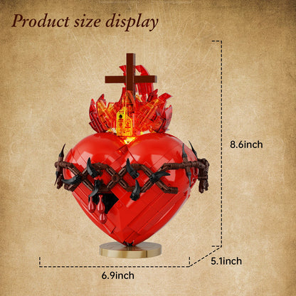 Sacred Heart of Jesus Building Block Set Home Decor Sacred Heart Prayer Room, Christian，Religious Room Decoration Gift for Adult
