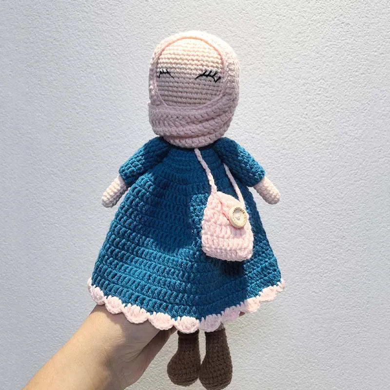 Knitted Islamic Toys Crochet Dolls Hijab Muslim Quran Ramadan Kids Halal Eid Al-Fitr Gifts Educational Plush Dolls
