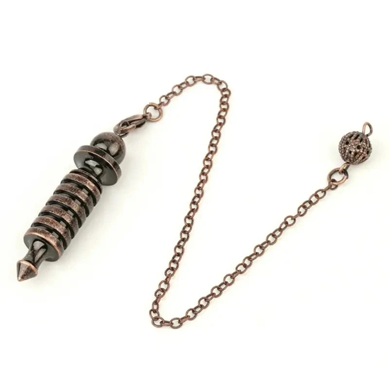 Silver Color Copper Metal Pendulum for Dowsing Divination Energy Reiki Healing Pointed Meditation Witch Spiritual Pendulos X092
