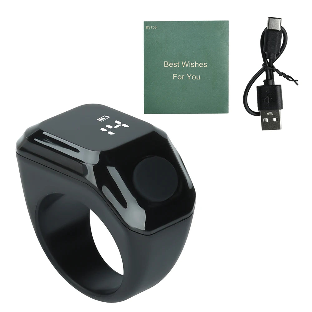 Smart App Ring Counter OLED Digital Display Bluetooth Counter Time Reminder Wearable Prayer Bead Counter