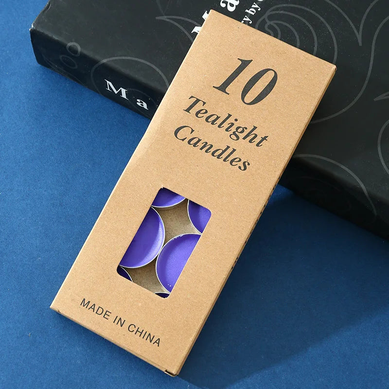 10pcs Round Aluminum Tea Candles Confession Candles Tea Making Heat Preservation Small Candles Smokeless and Odorless Candles