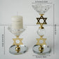 Crystal Star of David Candle Holders Set of 2 Hanukkah Menorah Jewish Shabbat Wedding Decor Elegant Tealight Votive Stick Holder