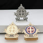 St. Benedict Cross Craft Ornament Enamel Metal Saint Statue Car Home Office Table Decoration Religious Blessing Decor