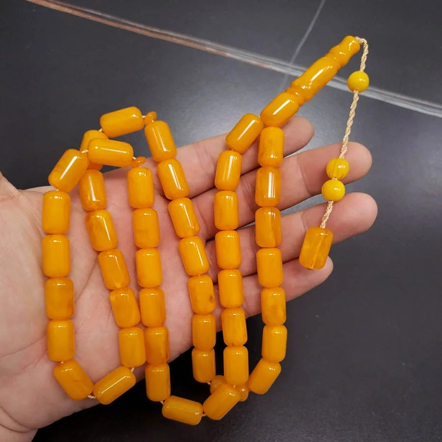Tasbih Bakelat Yellow Resin misbaha bracelet ramadan eid gifts turkish jewelry Arabic accessories Eid Mubarak