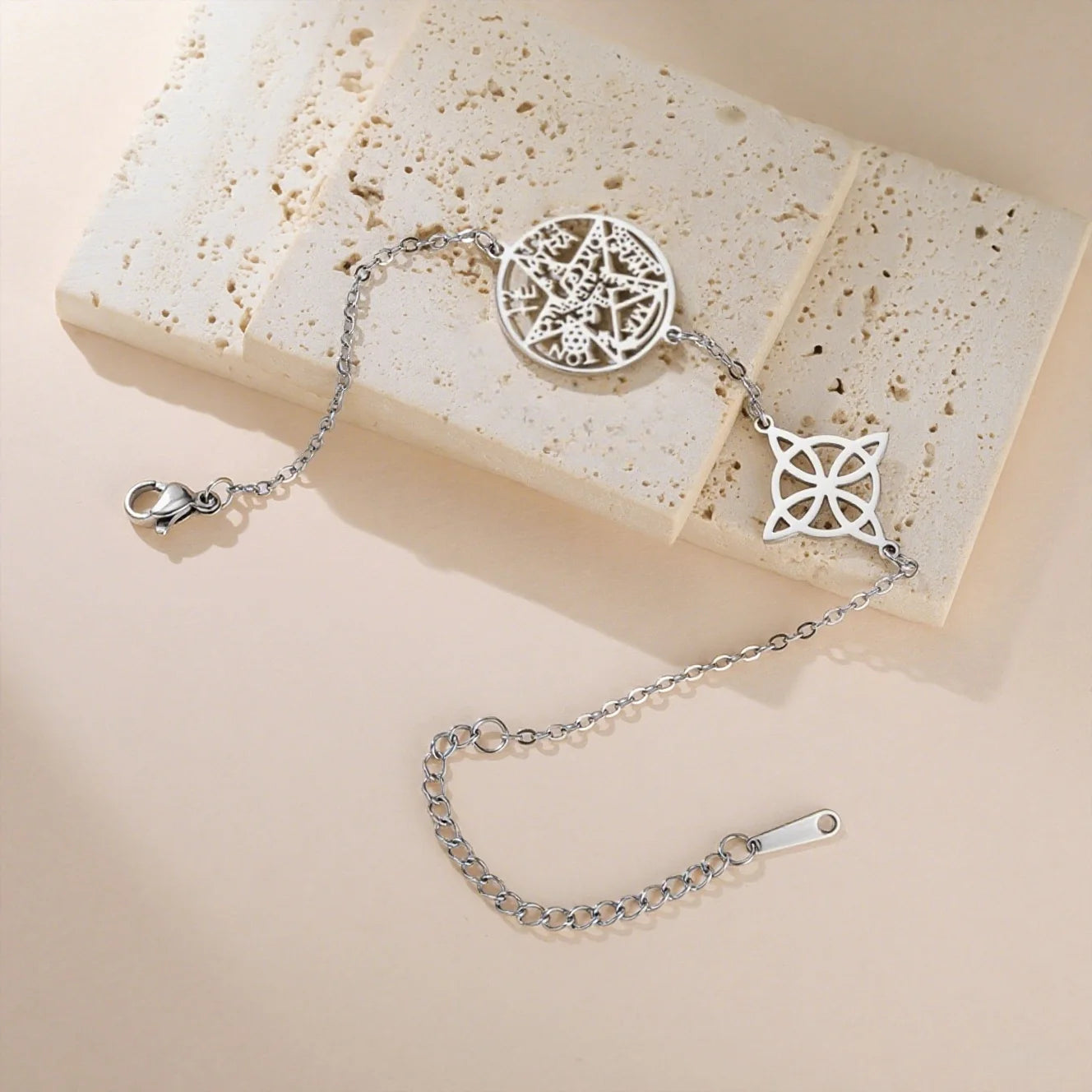 Jeshayuan Witch Knot Bracelet Jewish Hebrew Tetragrammaton Bracelet Witchcraft Pentagram Bracelet For Women Amulet Jewelry Gift