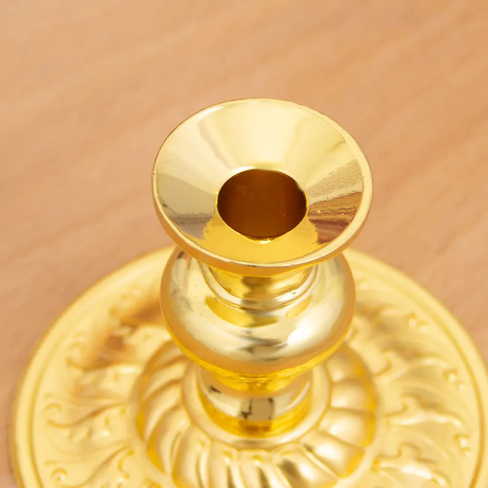 HTISOK Golden Church Candle Holder Home Altar Church Decor Religious Gift Sacred Candle Stand Christian Tabletop Accessory