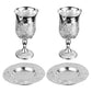 2Set Jewish Ritual Cup Set Metal Shabbos Wine Goblet with Intricate Embossing for Sabbath Holiday Ceremonies Zinc Alloy Blessing