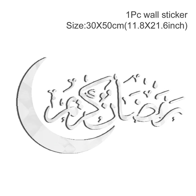 Eid Mubarak Wall Stickers Kareem Ramadan Decoration 2025 For Home Islamic Muslim Party Decor Mubarak Ramadan Window Sticker Gift