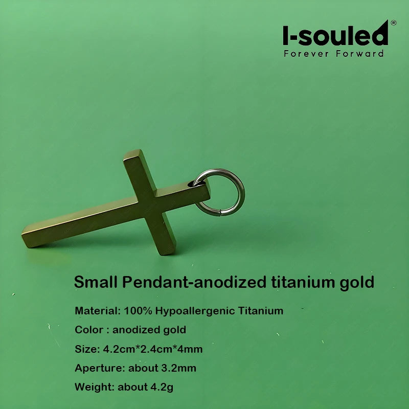 Anodized Titanium Cross Pendant Sensitive Skin Friendly Wear Resistant God's Glory