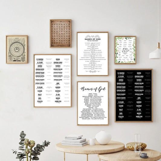 72 Names of God Shemhamphorash Sacred Art Canvas Painting Kaballah Poster Occult Magick Alchemy Wall Art Prints Home Room Decor