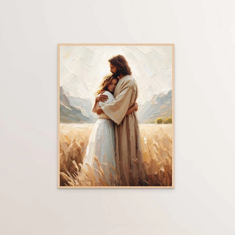 Jesus Christ Canvas Postres Christian Jesus Portrait Wall Art Print Poster I Will Walk with Christ LDS Bible Verse Gift Poster