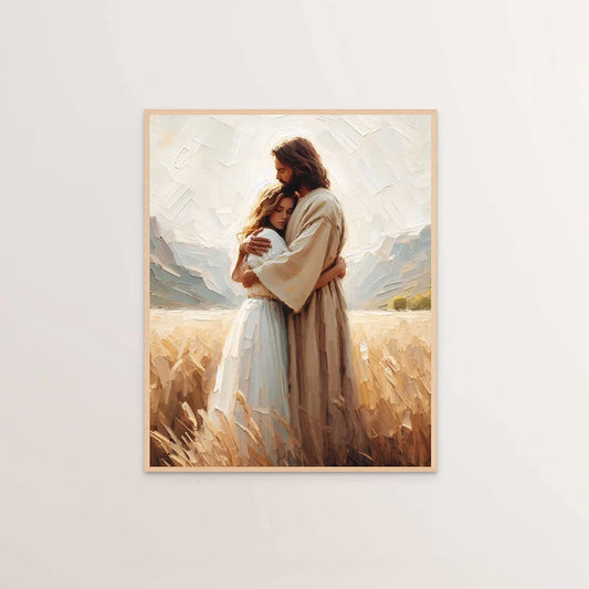 Jesus Christ Canvas Postres Christian Jesus Portrait Wall Art Print Poster I Will Walk with Christ LDS Bible Verse Gift Poster