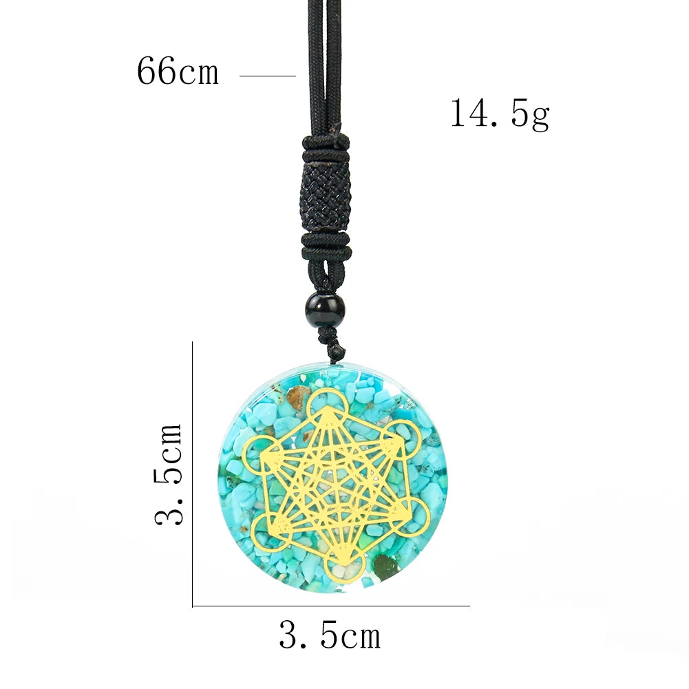 Orgonite Metatron Cube Pendant Necklace Om Energy Healing Crystal Sacred Geometry Chakra Necklace Yoga Meditation Jewelry Gifts