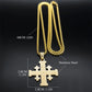 Christian Jerusalem Cross Pendant Necklace for Men Women Stainless Steel Bible Verse Lord's Prayer Chain Jewelry collar N3239S02