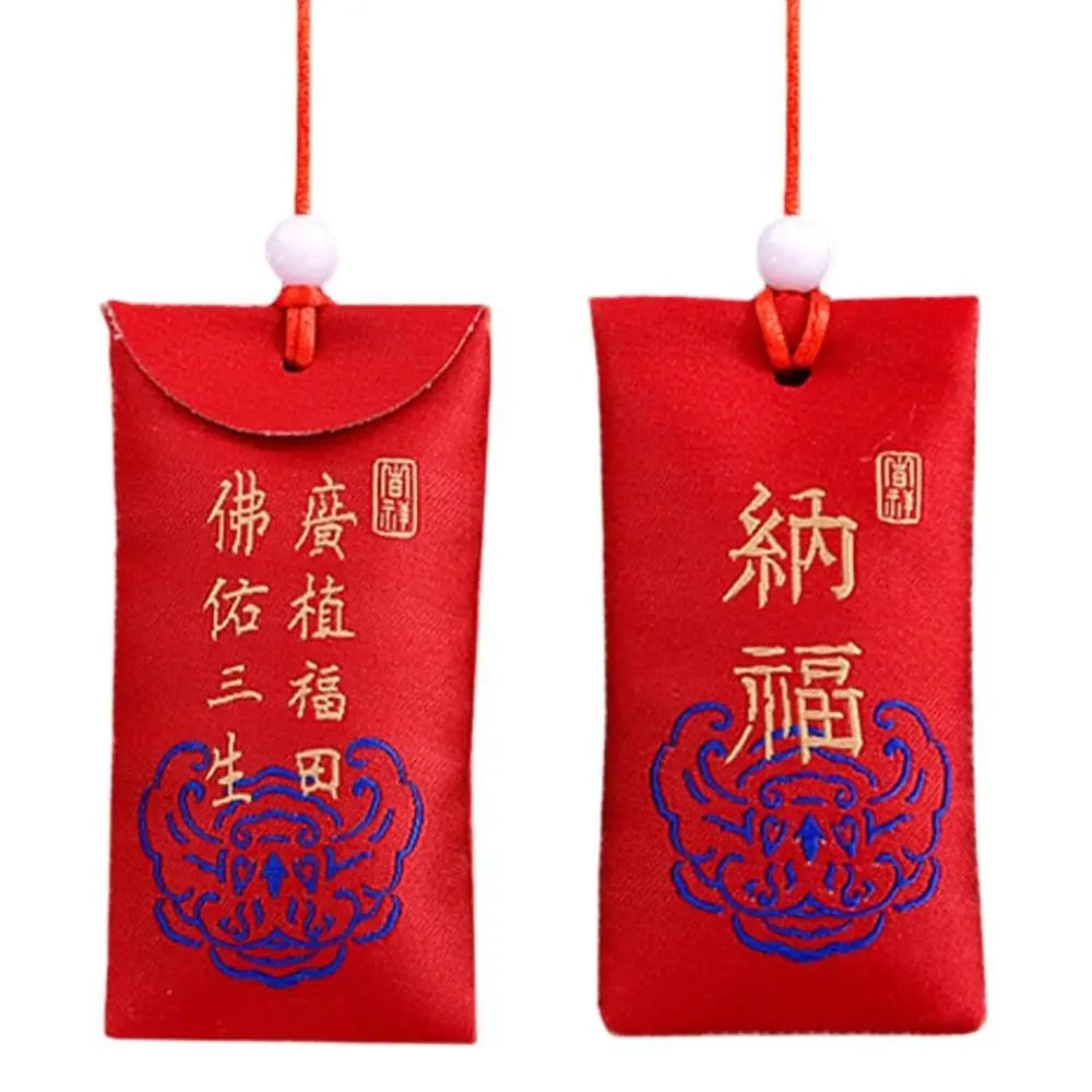 Lucky Spiritual Salt Pouch Spiritual Salt with Sachet Buddhist Spiritual Salt Pouch Necklace Amulet Blessing Sachets Pendant