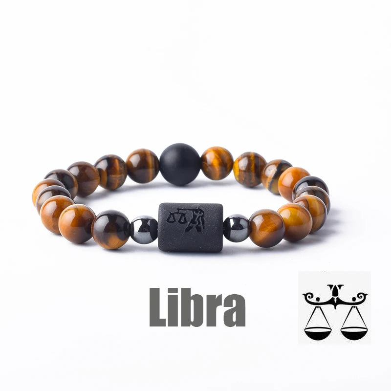 Zodiac Sign Bracelet Homme 12 Constellation Bangles Men Gemini Virgo Leo Libra Bracelet Women Friendship Gift Bracelet on Hand