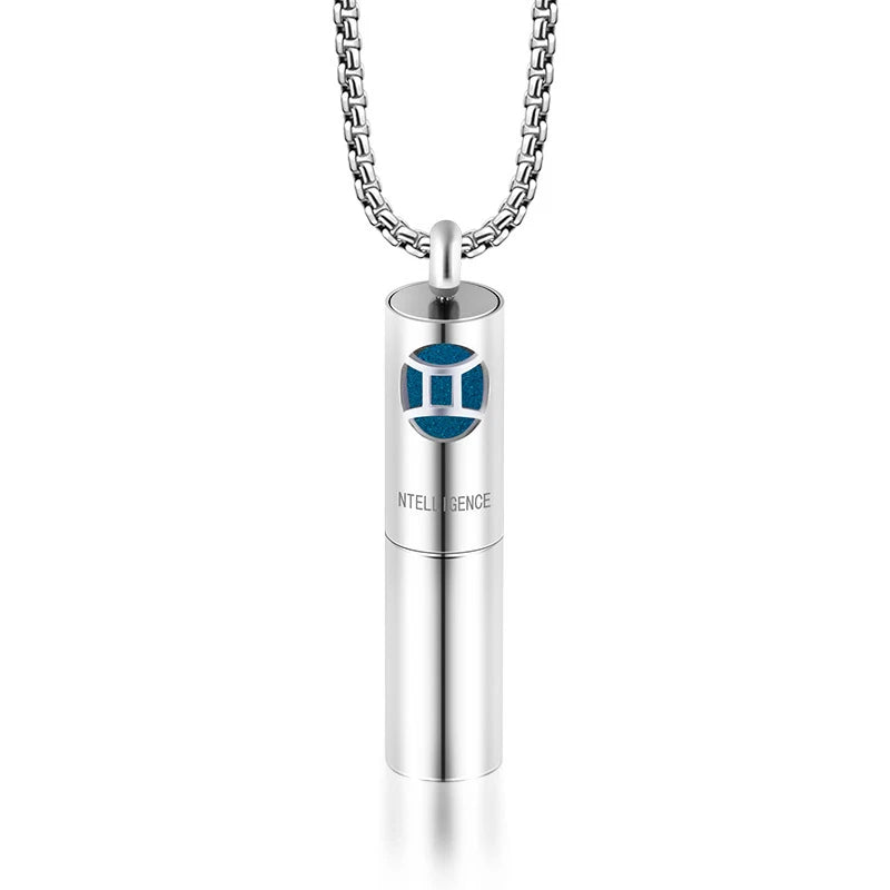 Twelve Constellations Aromatherapy Essential Oil Pendant Lockets Perfume Storage Diffuser Necklace 316L Stainless Steel Jewelry