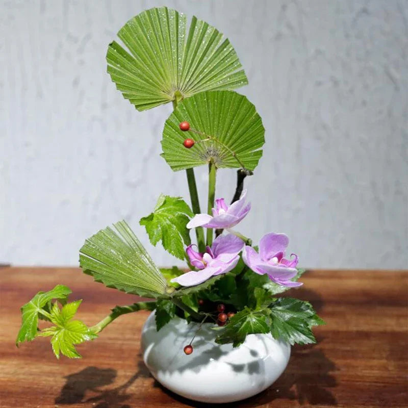 Ceramic Vase Japanese Style Ikebana Kenzan Zen Tea Ceremony Tea Table Flower Arrangement Vase Floral Art Fixed Arranging Tool