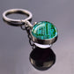 Circuit Board Pattern Keychains Double Sided Glass Ball Pendant Key Chains Computer Geek Keyring Creative Fashion Jewelry Gifts