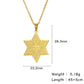LIKGREAT Hexagram IDF Symbol Necklace Women Men Star of David Chai Pendant Jewish Stainless Steel Jewelry