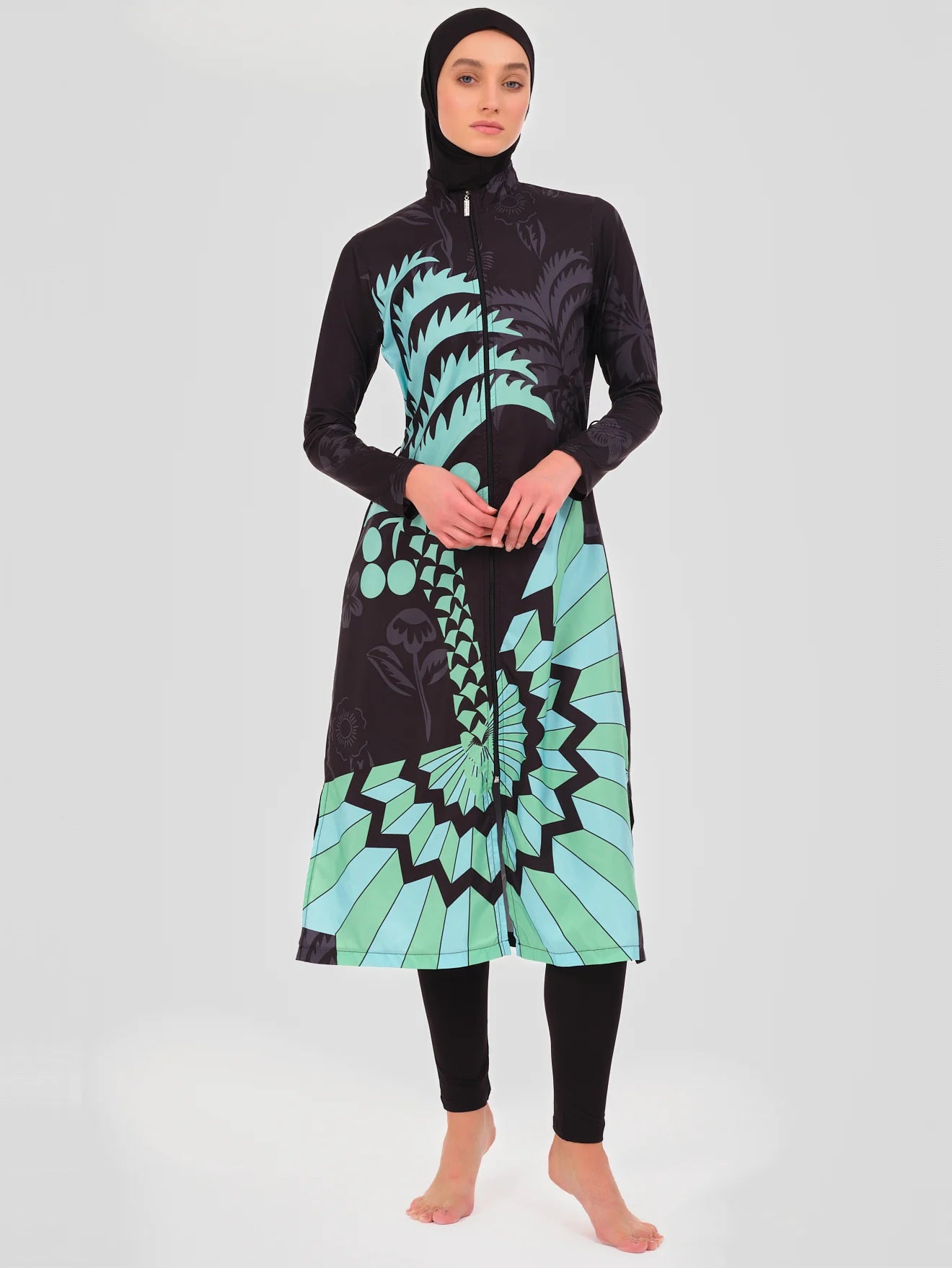 3PCS/Set Muslim Modest Burkini Femmes Swimwear Long Women Waterproof Swimming Suit Long Sleeve Swimsuit Hijab, Top, Pant